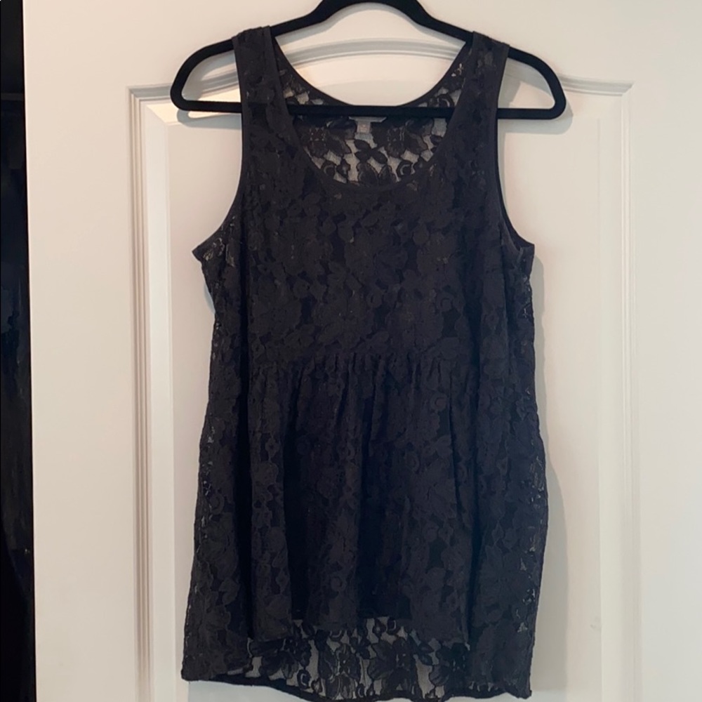 Lace Peplum Tank Top